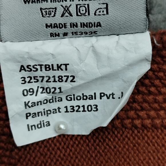 Norry Designs Baby Blanket 40" x 34" Brick Brown Bobble Pattern 100% cotton - Picture 5 of 5